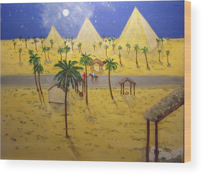 Escape To Egypt Wood Print featuring the painting The Escape to Egypt by Larry Farris