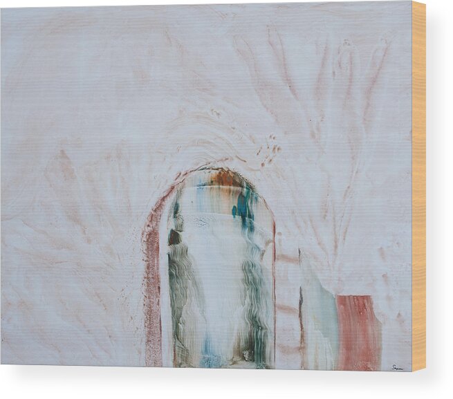 Contemporary Abstract Expressionism Wood Print featuring the painting The Open Door by Sharon Saxon