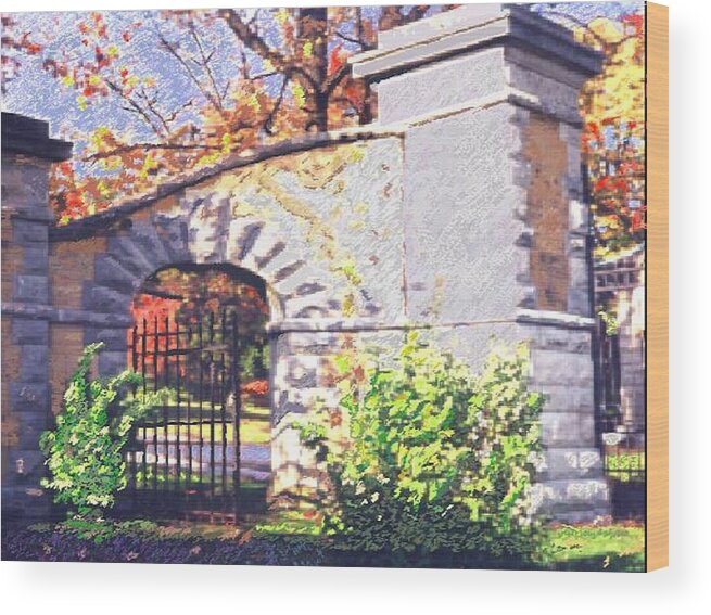 Gate Wood Print featuring the painting The Gate by Vickie G Buccini