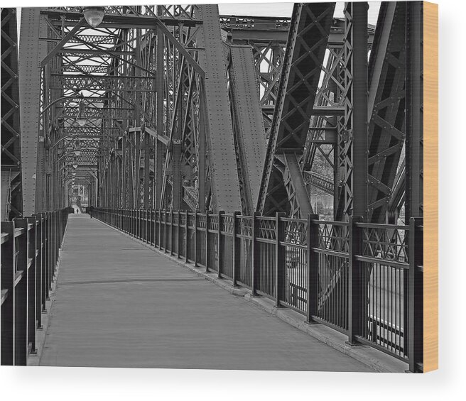 Hot Metal Bridge Wood Print featuring the photograph The Hot Metal Bridge in Pittsburgh by Digital Photographic Arts