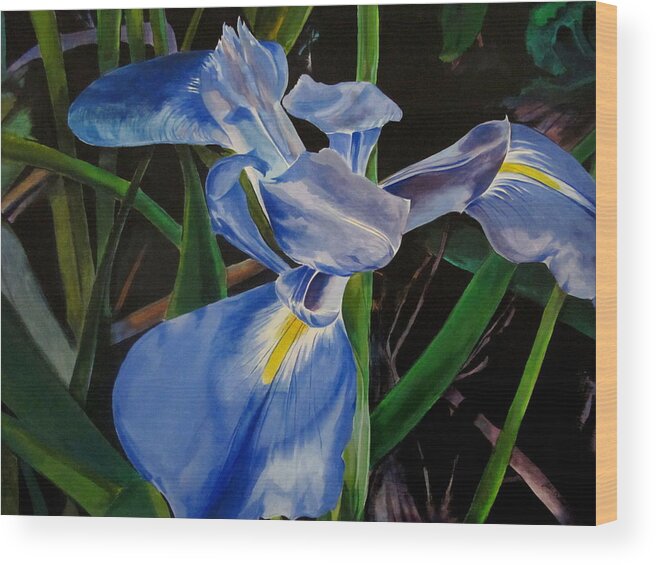 Iris Wood Print featuring the painting The Iris by John Duplantis