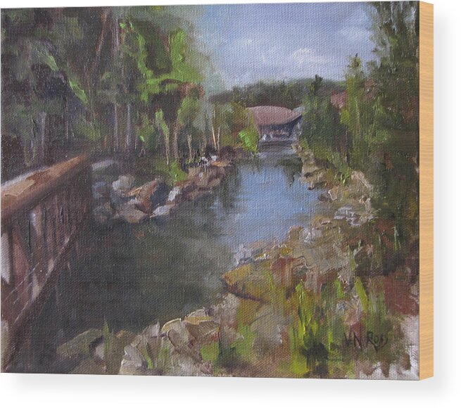 Landscape Wood Print featuring the painting The Love Trail by Vicki Ross