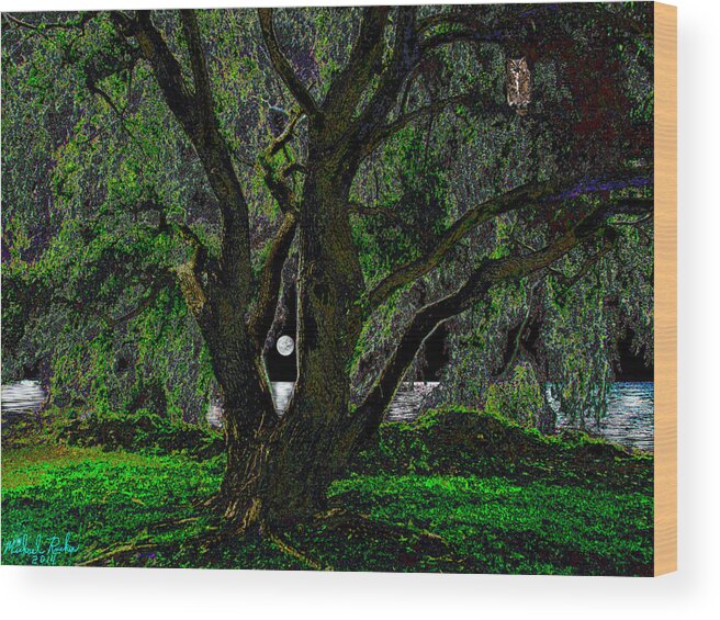 Majestic Tree Wood Print featuring the painting The Majestic Tree by Michael Rucker