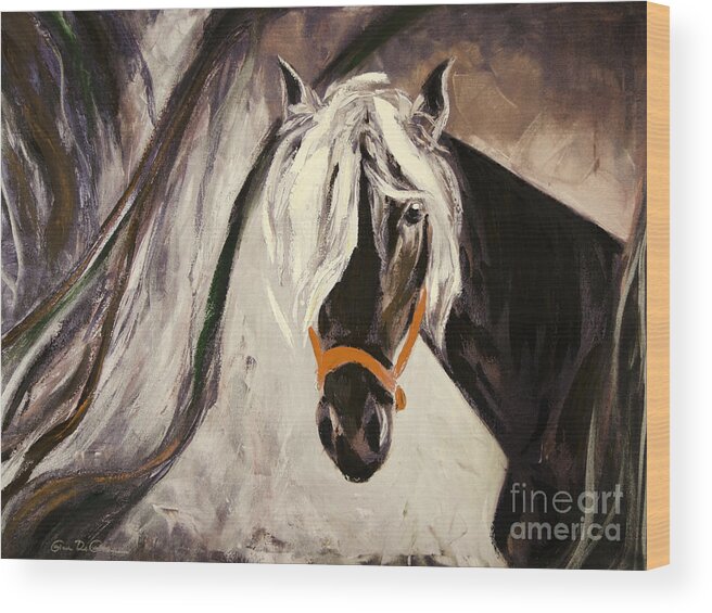 Horses Wood Print featuring the painting The Performer by Gina De Gorna
