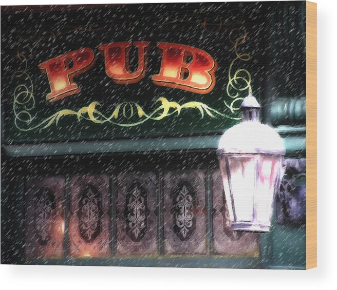 Pub Wood Print featuring the digital art The Pub by Ken Krolikowski