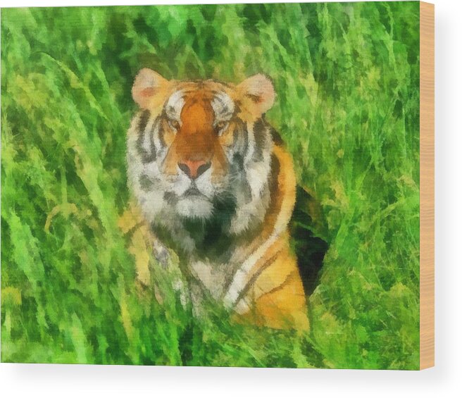 Tiger Wood Print featuring the digital art The Royal Bengal Tiger by Maciek Froncisz