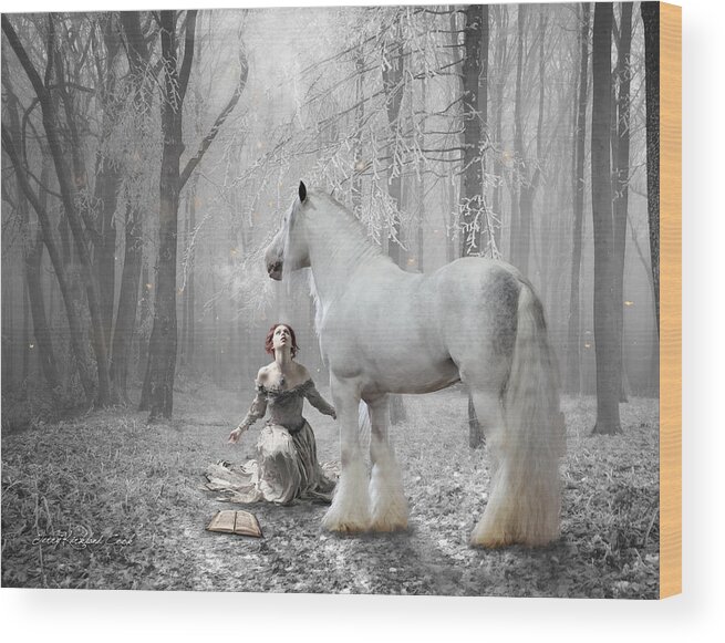 Horse Wood Print featuring the photograph The White Fairytale by Terry Kirkland Cook
