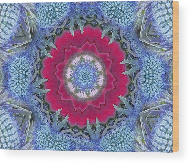 Mandalas Wood Print featuring the digital art Thistle Portal Mandala by Diane Lynn Hix