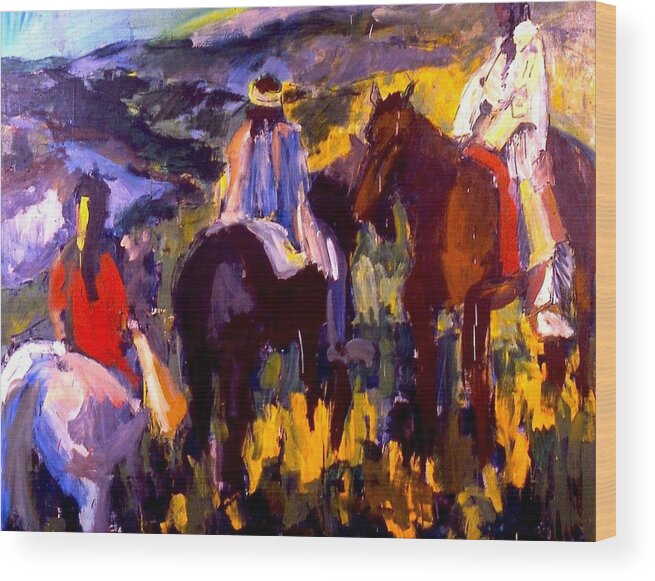 Indians Wood Print featuring the painting Three Wise Men by Les Leffingwell