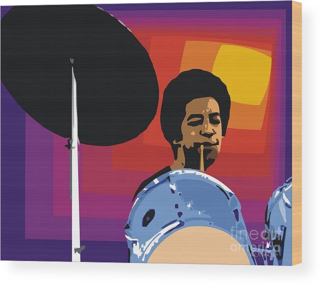 Male Portraits Wood Print featuring the digital art Tony Williams by Walter Neal