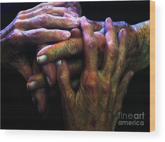 Hands Wood Print featuring the photograph Top2Generations by Robert D McBain