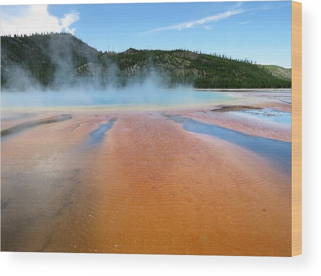 Yellowstone Wood Print featuring the photograph Toward the Blue Stream by Laurel Powell