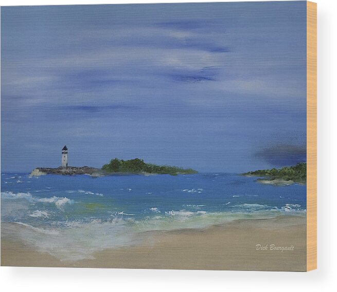 Beach Wood Print featuring the painting Tranquility Bay by Dick Bourgault