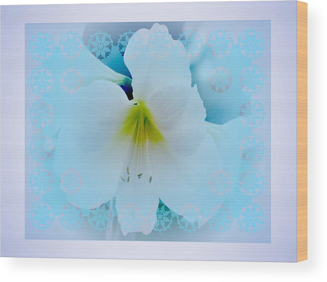 Flowers Wood Print featuring the digital art White Lily by Larry Capra