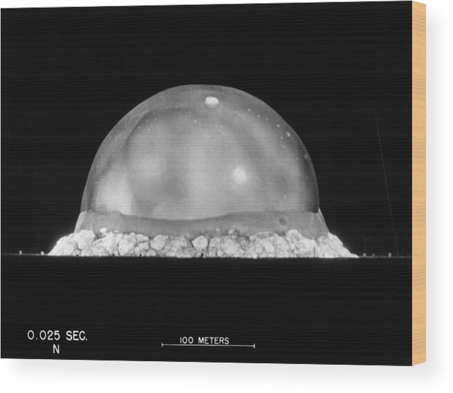 Science Wood Print featuring the photograph Trinity Test, 0.025 Seconds by Science Source