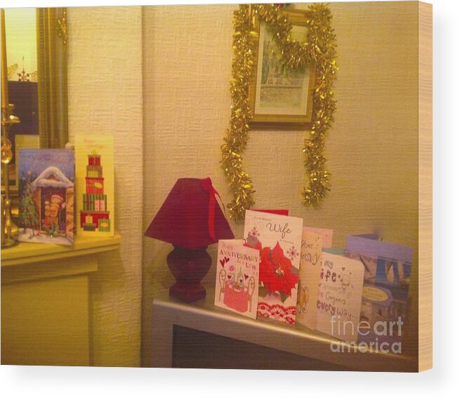 Xmas Cards Wood Print featuring the photograph TV Xmas Cards by Joan-Violet Stretch