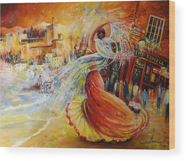 Travel Wood Print featuring the painting Una Vida by Miki De Goodaboom