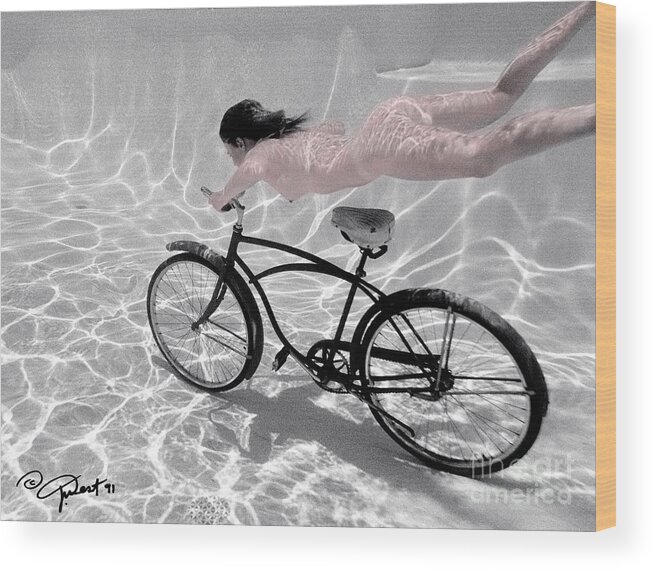 Bicycling Wood Print featuring the photograph Underwater Bicycling by Joanne West