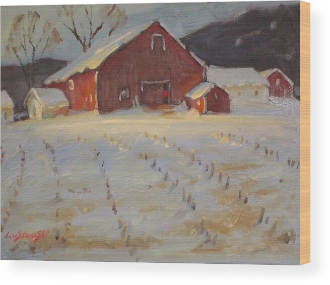 Snow Wood Print featuring the painting Upstate by Len Stomski