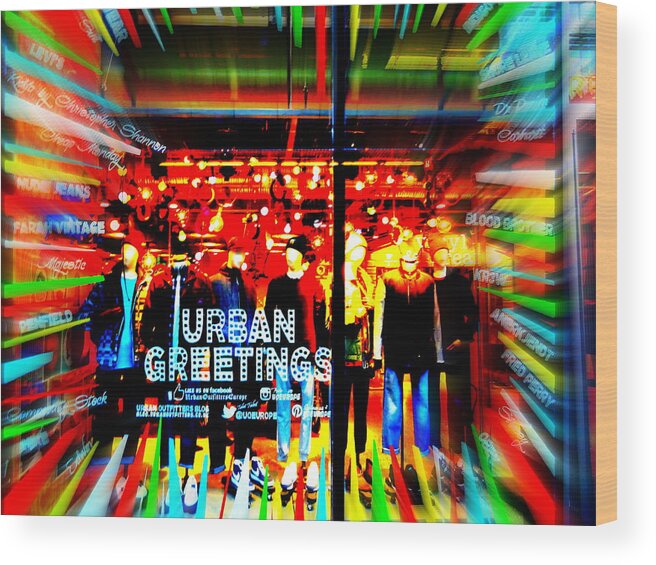 London Wood Print featuring the photograph Urban Greetings in London by Funkpix Photo Hunter