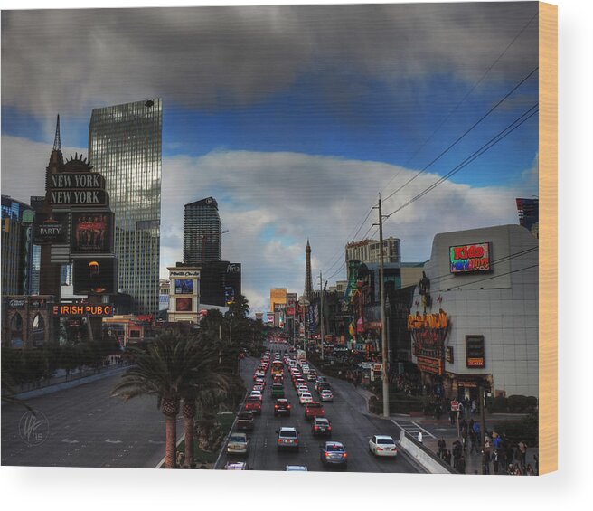 Las Vegas Wood Print featuring the photograph Vegas Strip 002 by Lance Vaughn