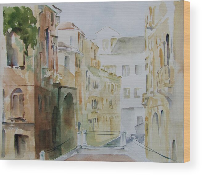 Venice Wood Print featuring the painting Venice Walls by Amanda Amend