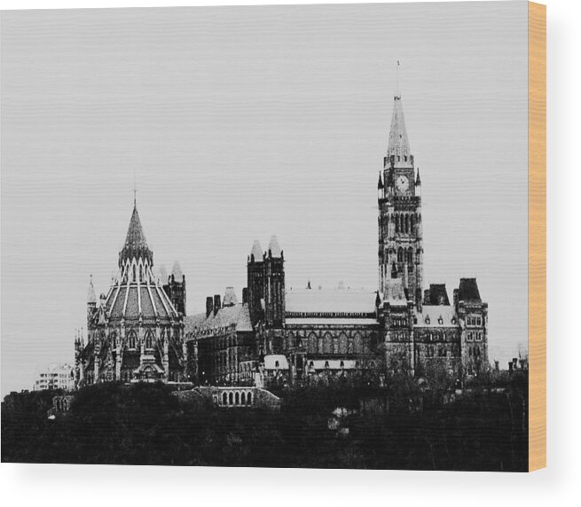 Canadian Government Complex Wood Print featuring the photograph View from the River by Robert Culver