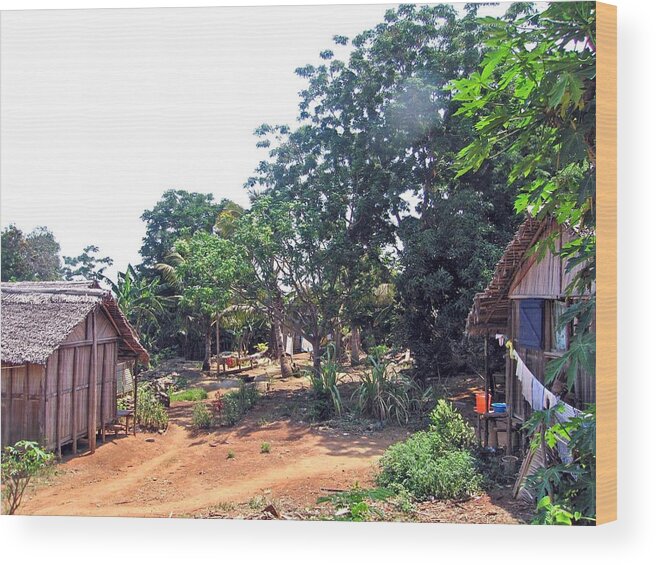 Huts Wood Print featuring the photograph Village Of Nosy Be by Jay Milo