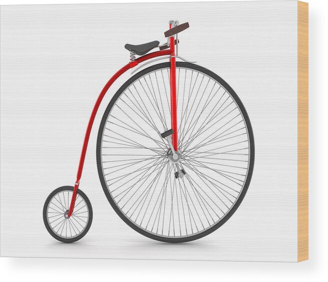 White Background Wood Print featuring the photograph Vintage Bicycle by Adventtr