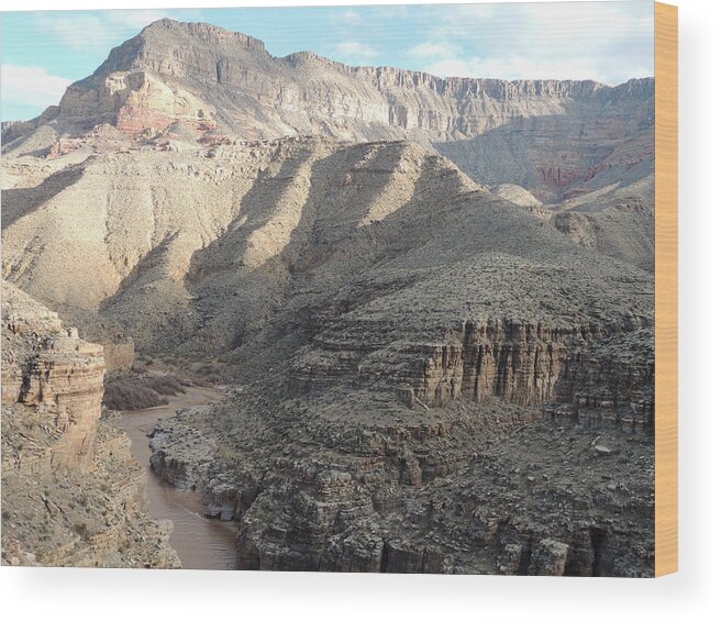 Desert Landscape Wood Print featuring the photograph Virgin River Gorge AZ 2113 by Andrew Chambers