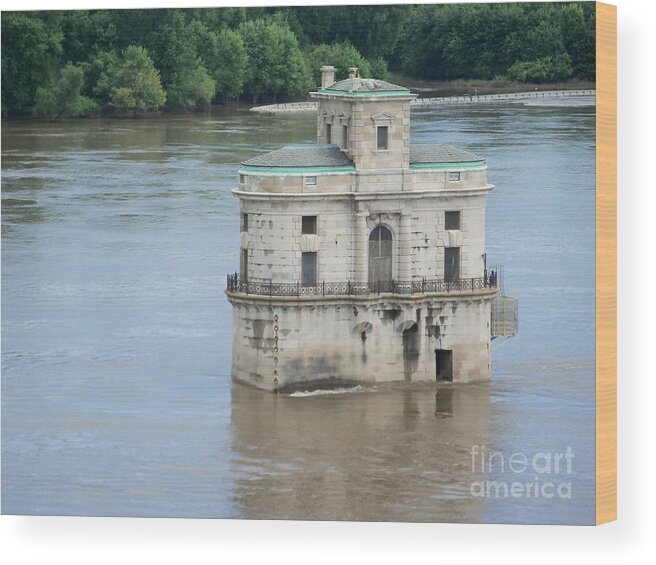  Wood Print featuring the photograph Water House by Kelly Awad