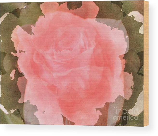 Water Rose Wood Print featuring the digital art Water Rose by Elizabeth McTaggart