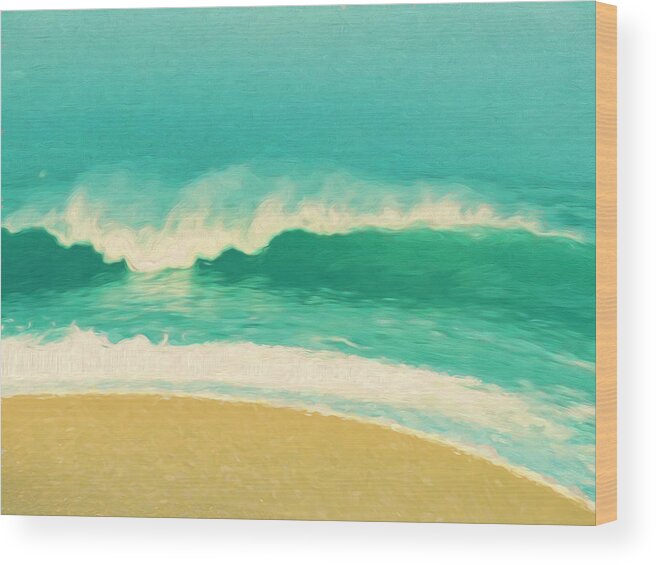 Beach Wood Print featuring the painting Waves by Douglas MooreZart