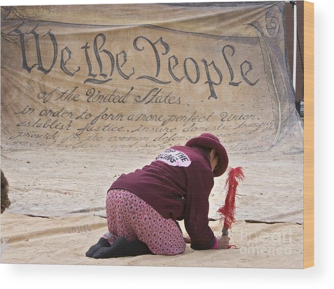 Constitution Wood Print featuring the photograph We the People by Jim West