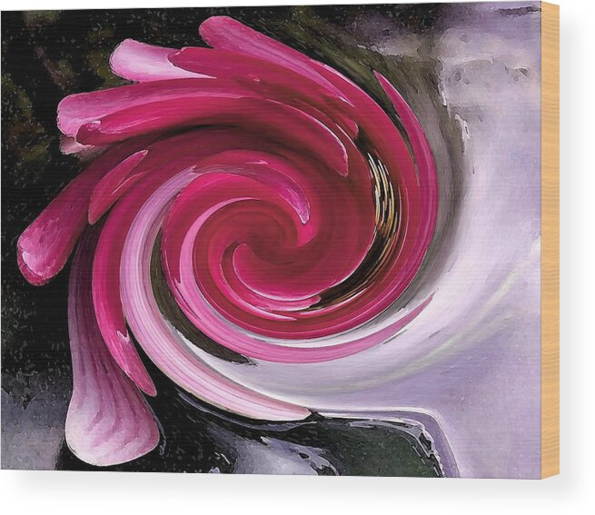 Red Wood Print featuring the photograph Whirlaway - Magenta by Carolyn Jacob