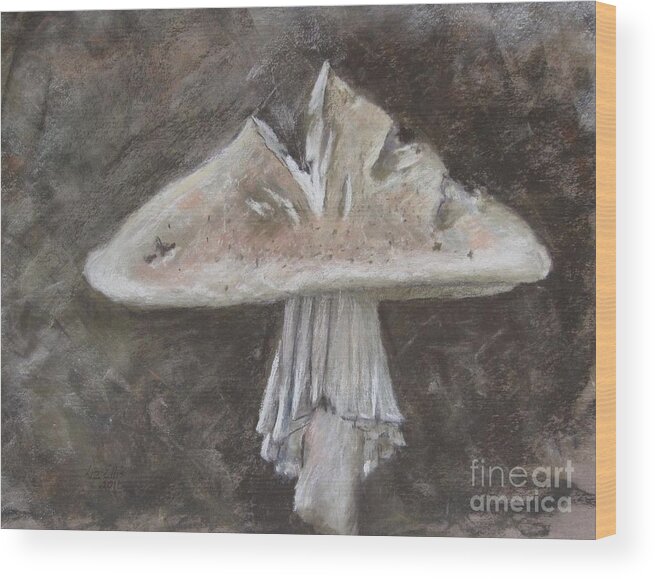 Mushroom Wood Print featuring the painting Wild Mushroom 2 by Elizabeth Ellis