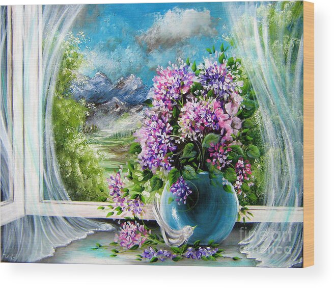 Window Wood Print featuring the painting Windows of my World by Bella Apollonia