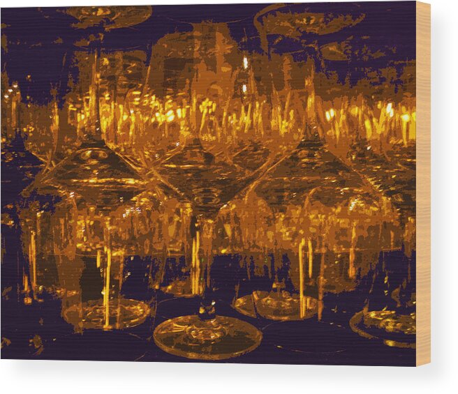 Wineglasses Wood Print featuring the photograph Wine Glasses by Jessica Levant