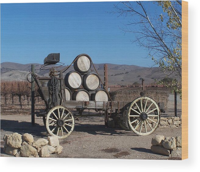 Wine Wood Print featuring the photograph Wine Wagon by Jewels Hamrick
