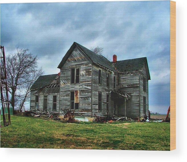 Old Houses Wood Print featuring the photograph Withstanding Another Spring Storm by Julie Dant
