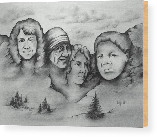Christa Mcauliffe Wood Print featuring the drawing Women Who Rock by Catherine Howley