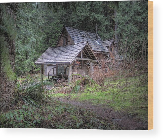 Cabin Wood Print featuring the photograph Rustic Cabin by Jane Linders