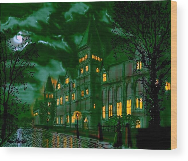 Yorkshire College Wood Print featuring the painting Yorkshire College by Glenn Marshall