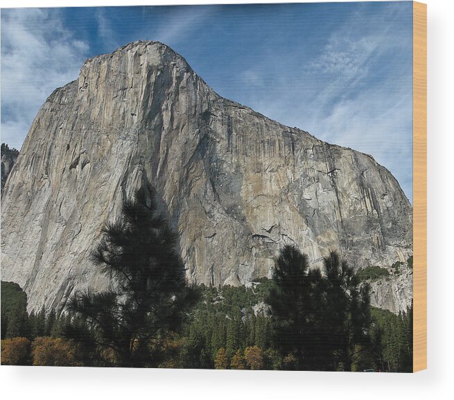 El Capitan Wood Print featuring the photograph Yosemite El Capitan Panorama by John Haldane