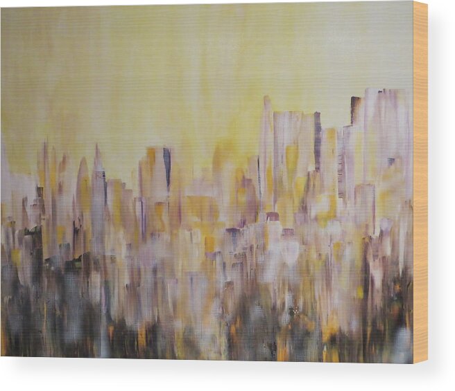 Cityscape Wood Print featuring the painting Your View?  by Soraya Silvestri