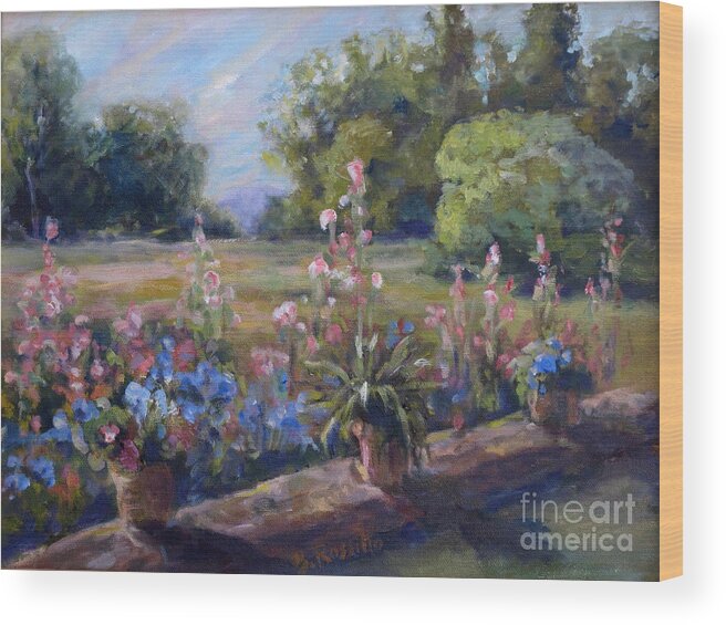 Oil Painting Wood Print featuring the painting Across the Meadow #2 by B Rossitto