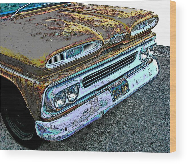1960 Wood Print featuring the photograph 1960 Chevrolet Apache 10 Pickup Truck by Samuel Sheats