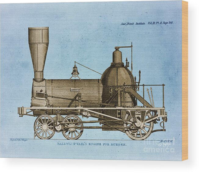 Historic Wood Print featuring the photograph 19th Century Locomotive by Omikron