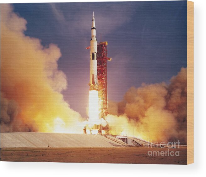 Apollo 11 Wood Print featuring the photograph Apollo 11 Launch by Nasa