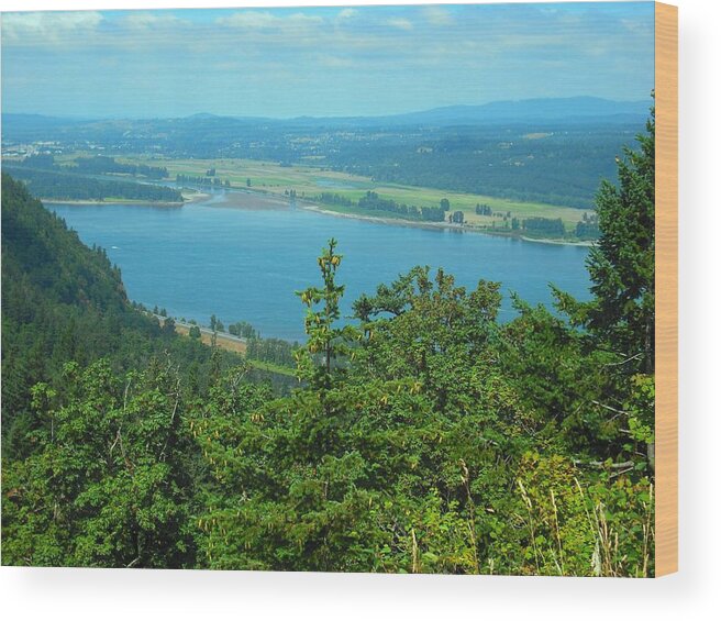 Twilight Wood Print featuring the photograph Columbia River Gorge #2 by Kelly Manning